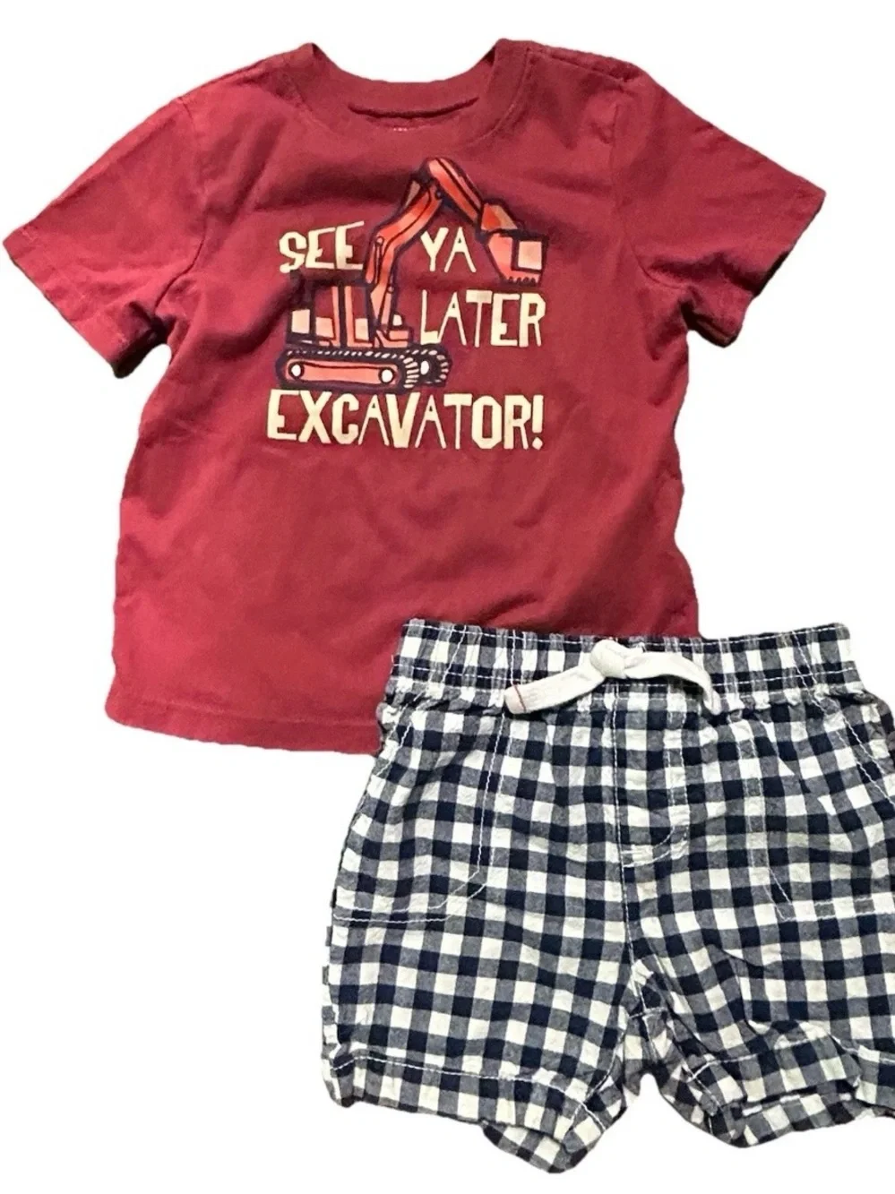 Toddler Boy Summer Clothing Shorts Shirts Construction Dinosaurs Size 18 Months